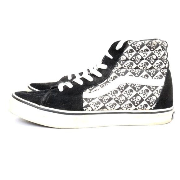 Y2K Rare! VANS SK8 HI Skulls Suede Black White Sneakers Men's 11 Punk Goth Emo